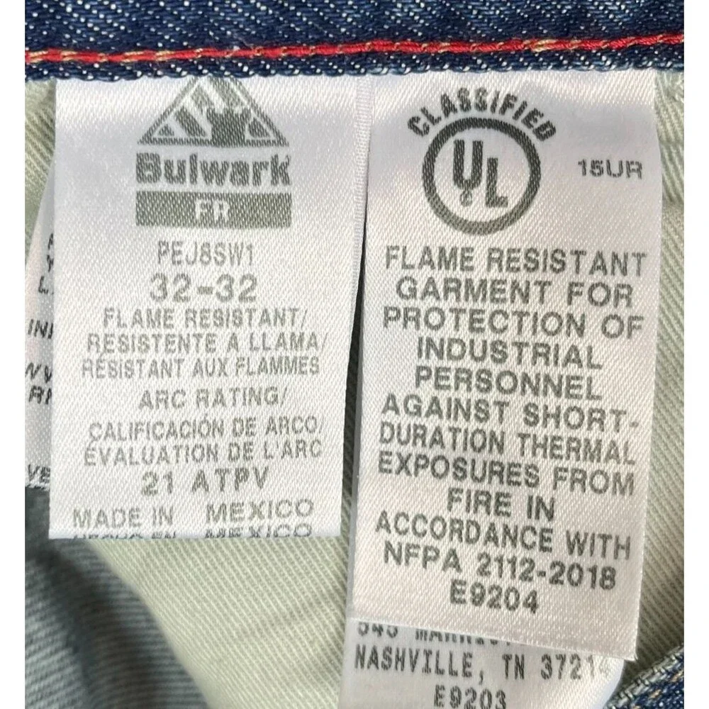 Bulwark FR Carpenter Jeans Men's 32x32 Flame Resistant Workwear Cat2 2112 NEW